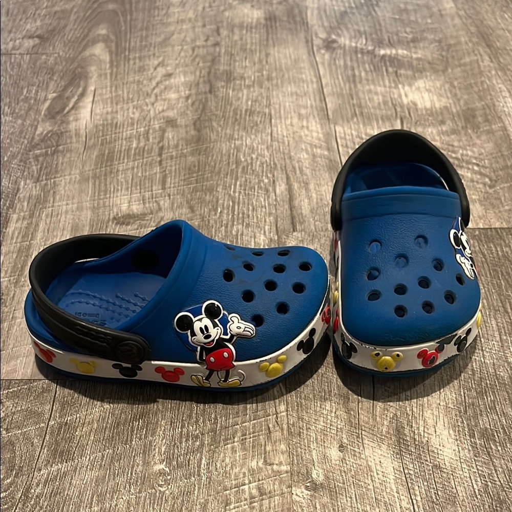 Crocs c5 blue baby boy Mickey Mouse toddler shoes